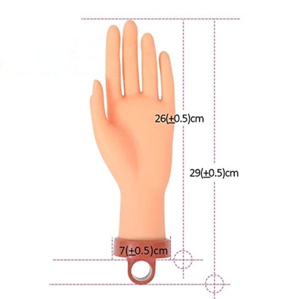 Øv hånd for akrylnegler, neglehåndtrening Akryl Fleksibel bøybar falsk neglhånd Mannequin Håndspikerøvelse Manikyr håndøvelse med