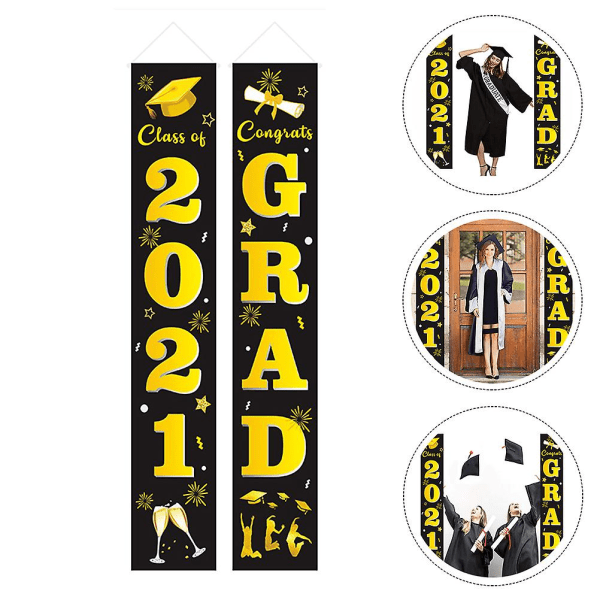 1 Par Examenbanners Dörrgardiner Examenfest Hängande Dekorationer 180x30cm 180x30cm