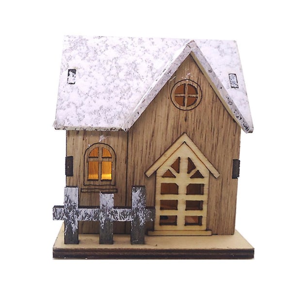 1/18 miniatyr dockhus heminredning trähus modell med ljus jul