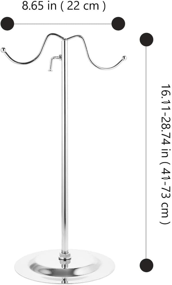Bag Display Stand Towel Holder Stainless Steel Round Base with Multiple Hooks