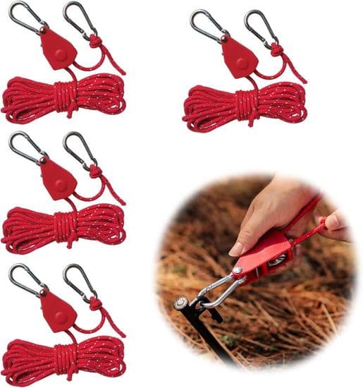 Campingrep - XVX - 4 delar - 4 m - Vattentätt - Reflekterande