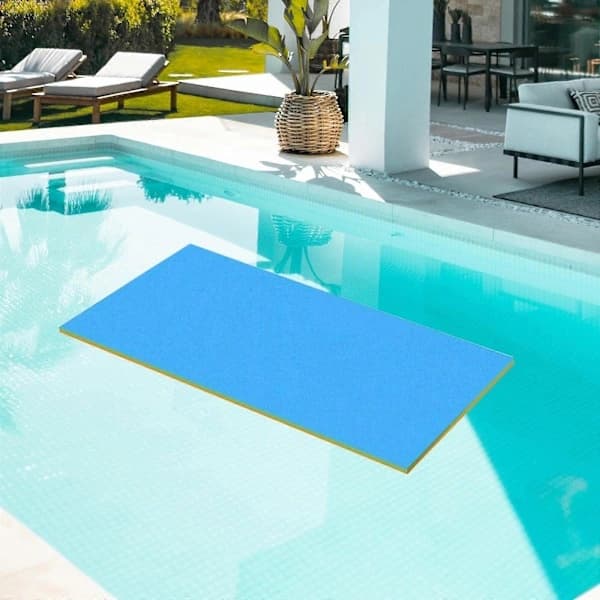 Water Floating Mat Float Pad Soft Portable Comfortable Summer Bath Mat Recreational Float Pad Unsinkable Foam Float Pad Blue