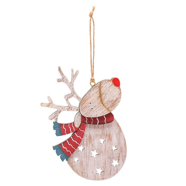 Style 1Wooden Hanging Christmas Tree Scarf Elk Pendant Ornament New Year Christmas DecorationStyle 1