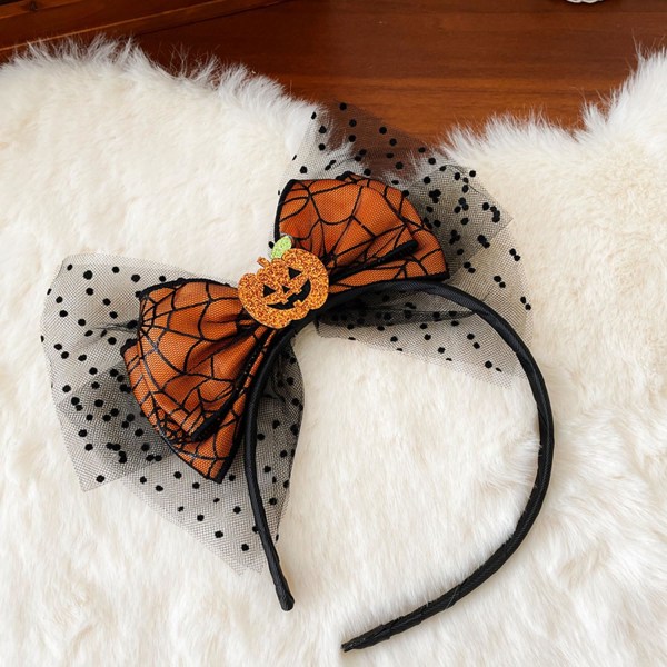 Halloween-hiuspanta Pumpkin Bow -suunnittelu Hiusnauhat Onnellinen Halloween-juhla Hiusasusteet Lapsille Naisille söpö Pumpkin Mesh