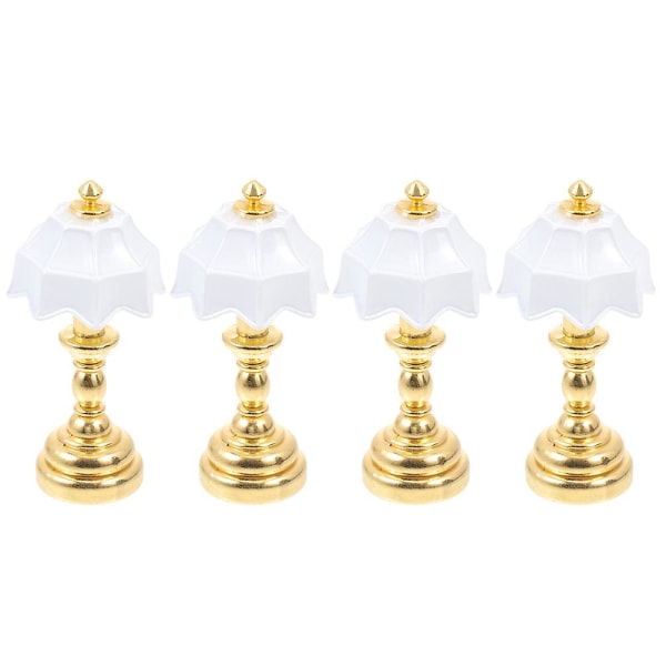 4 stk Mini Landskaps Skrivebordslampe Mini Skrivebordslampe Mini Hus Bordlampe Mini Lys Dekor 4X2CM