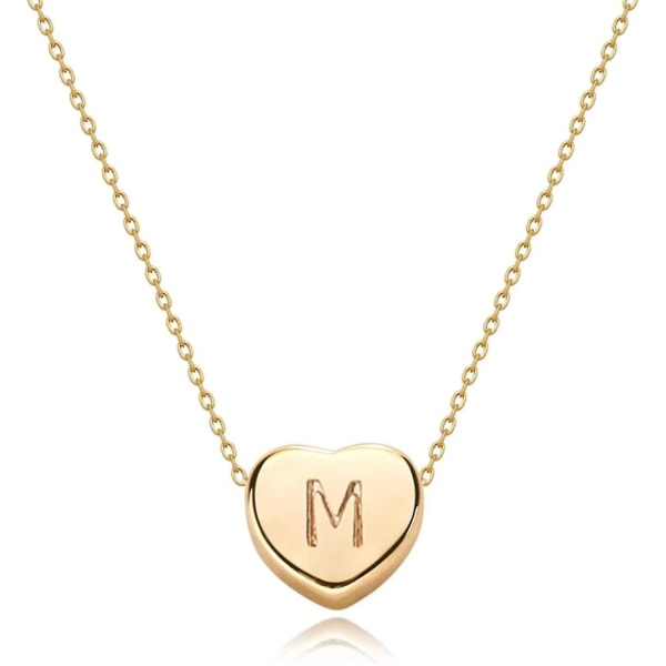 Tiny Gold Initial Heart Necklace-14k gullfylt håndlaget delikat personlig brev Hjerte Choker Halskjede gave til kvinner Halskjede smykker