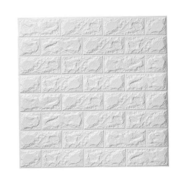 3D Väggdekorationer Tegelstensmönster Självhäftande Väggdekorationer För Vardagsrum Sovrum Skola (70x77cm, Pärlvit)