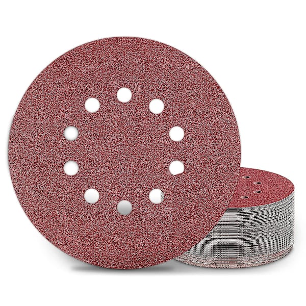 225mm Slibeskiver, 25 P60 Korn 10 Hulls Runde Slibepuder, Til Lange Hals Slibere, Gipsvægsslibere Og Giraf Slibning.