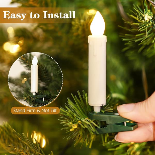 10 PCS LED Christmas Tree Candles, Flameless LED Christmas Tree Candles with Remote Control, Timer and 4 Lighting Modes