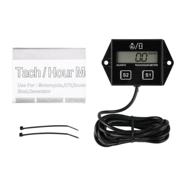 Motorcycle 2/4-Stroke Engine Tachometer Hour Meter LCD Display Waterproof Car Motorboat Motorcycle Digital Tachometer