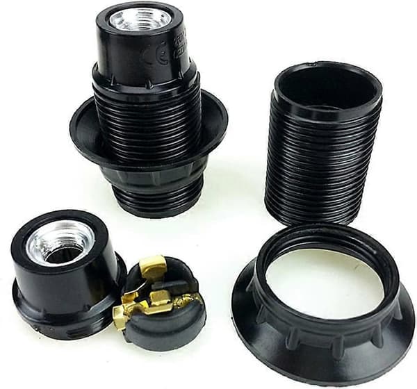 Black E14 Screw, 4pcs E14 Socket, E14 Socket Light Bulb, Solid Light Bulb Socket, Black Adapter Socket