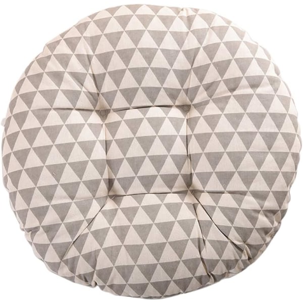 Puder, runde, dekorative, til soveværelser, stolpude, have, bløde, komfortable, åndbare, tykke, 50 x 50 cm. Rund grå trekant