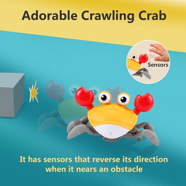 Educational and interactive, a cute crawling crab toy with music, suitable for toddlers.