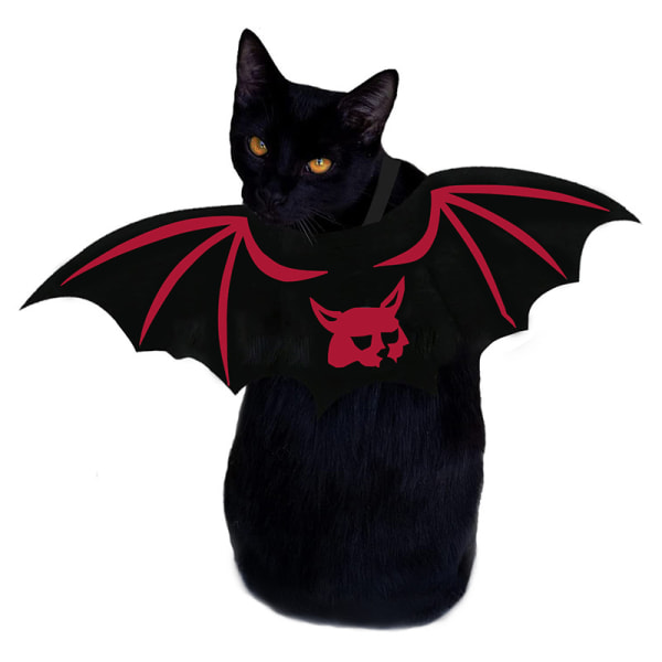 Halloween-vingar för hund och katt med unikt tryck, små hundhalloweenkostymer för katter valp, kattunge halloweenkostym för