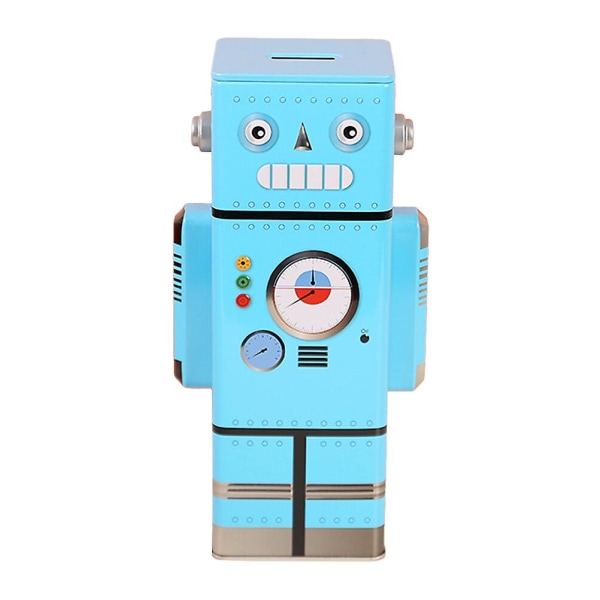 Robot Piggy Bank Girls Money Bank Coin Bank Kids Toy Home Decor Birthday GiftSky-blue24.5X13X7.5CM