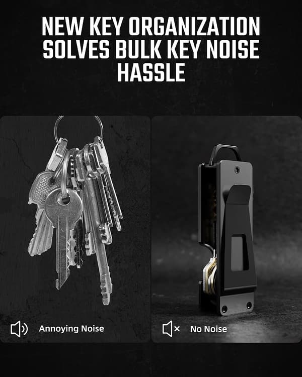 Key Organizer Compact Key Holder Metal Keychain Minimalist Key Case Key Holder for Keychain Secures 1-5 Keys