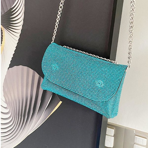 Kvinders Håndtaske Aftentaske Luksus Fest Brude Clutch Dame Galla Bryllup Pung Blå