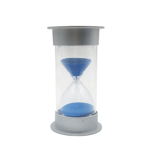 25 Minuter Timglas Timer Dekoration Liten Silver Täckt Blå Sand Timglas Timer Barnlek Blue