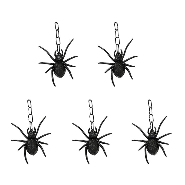Black5 Pack Halloween Light Up Spider Ornaments Heminredning Hantverk Svart