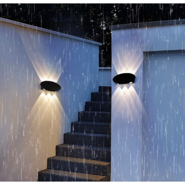 6 LED udendørs væglampe indendørs og udendørs LED vandtæt varmt hvidt lys væglampe terrasse havelampe dekoration stue soveværelse baggrund Wal