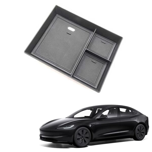 Til Model 3 2024 Centerkonsol Organizer Bakke Opbevaringsboks Interiørtilbehør