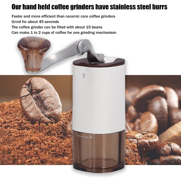 Handkaffebönkvarn, bärbara inställningar Enkel bruksanvisning Kaffekvarn för camping