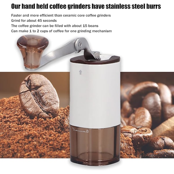 Håndkvern for kaffebønner, bærbar innstilling, enkel betjening, manuell kvern for camping