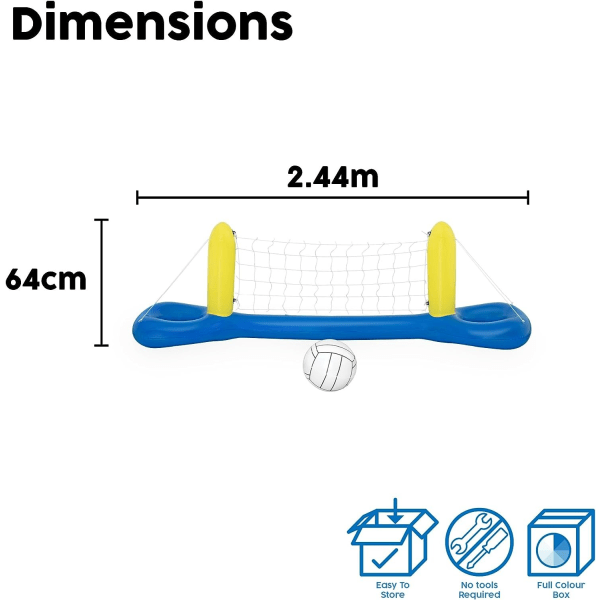 Oppblåsbart volleyballsett for bassengspill