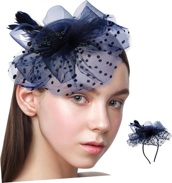 Hårnet Fascinator Hat til kvinder Bryllup Teaparty Lavet af net og bomuld