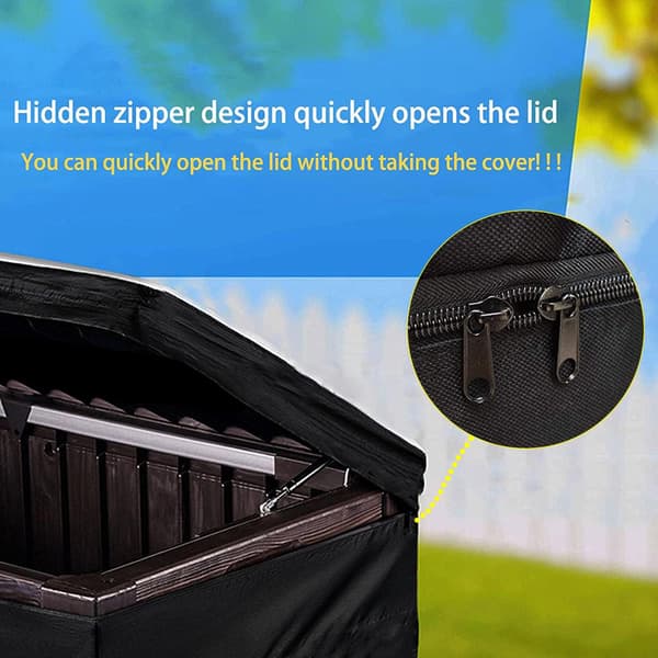 Vattentätt skyddsöverdrag för trädgårdsmöbler, Oxford 210D - rektangulär låda (svart, S: 123 x 62 x 55 cm)