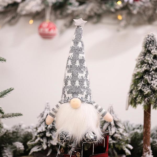 Röd Långbenad Jultomteluva Tomte Docka Ornament Belysning Söt Cartoon Tomte Elf Hem Dekoration Julfirande Skrivbord Röd Långben