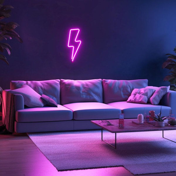 Neon Skilt Lynbolte Neon Skilte til Vægskilt, USB eller Batteridrevet Pink Led Lyn Neonlys til Soveværelse