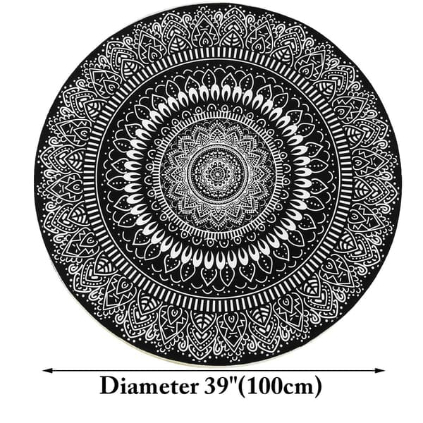 Rund Mandala Blomstermatte Rommatter Sklisikker Gulvmatte