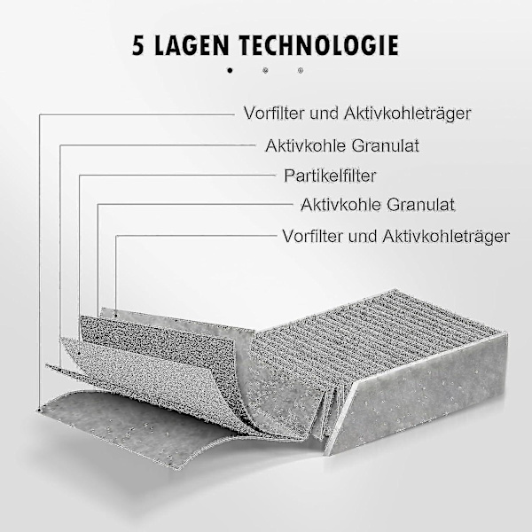 Set van 2 actieve koolfilters compatibel met Bora Pure/x Pure/s Pure
