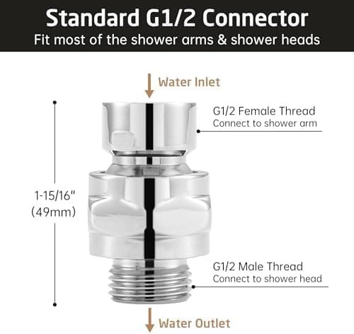 Dusjtilkobling Kuleledd Dusjhode Svingbart Kuleledd Adapter Messing Justerbar Dusjarm Forlengelse Universal Komponent