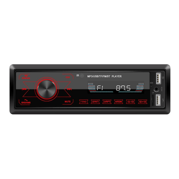 Skærm Dobbelt Usb Mobil Bluetooth Mp3 Afspiller Syv Farve Lys Kort Radio Sort