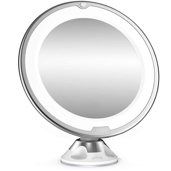 Sminkspegel 10x Förstoring LED-belyst Sminkspegel 360° Svängbar Med Integrerad Sugkopp Rakningsspegel Väggspegel Förstoringspegel