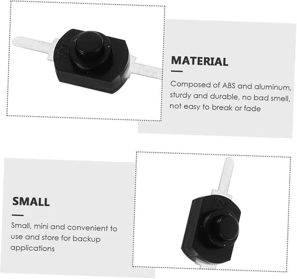 Mini Låsende Mikropush-knappsbryter ABS Metallmateriale 50 stk Svart