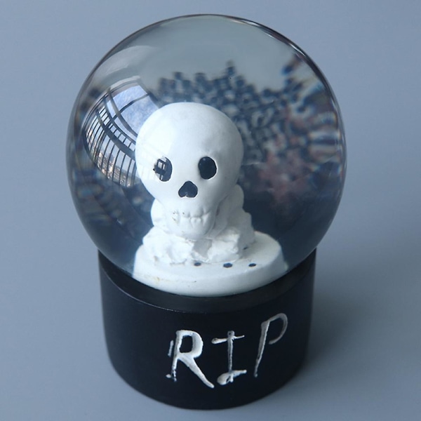 6-pack Kristallkula Pumpa Spöke Skalle Ornament Resin Står Halloween Hem Bord Dekorationer Barnpresenter