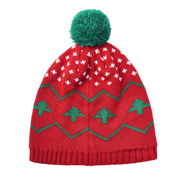 Tomtehatt Julstickad Hatt Juldekoration Ullhatt med Pompom Höst Vinter