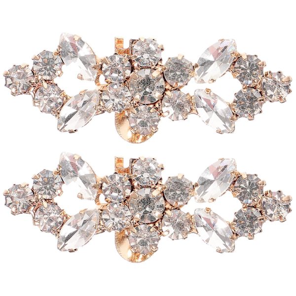 2 stk Brudesko Klips Glitrende Rhinestone Sko Dekorasjoner Sko Sjarm For Kvinner 5.1X2CM