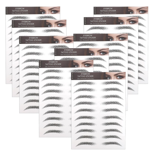 10 st Black Out Stickers 4d Eyebrow Tattoo 4d Eyebrow Transfers ÖgonbrynsklistermärkenBlack21,5X14,5cm Black 21.5X14.5cm