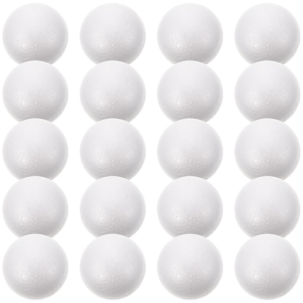 20 stk. Bordpynt Julepynt DIY Maling Skummodeller Polystyren Glatte Runde Kugler Snowma