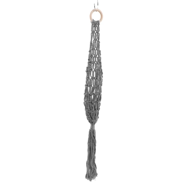 Hanging Fruit Hammock Wall Mounted Handmade Portable Rope Net Storage Basket for Kitchen Grey