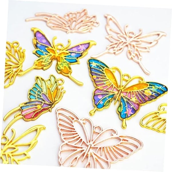 60 stk DIY Epoxy Legering Butterfly Ramme Metall Dies Halloween Øredobber Presset Blomst Ramme Henger Making Molds Hule Tra