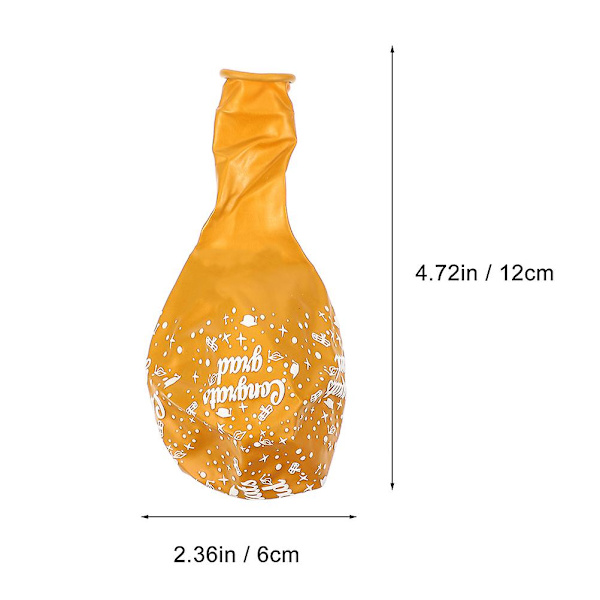 1 Sarja Valmistujaisaiheisia Ilmapalloja Bannerisetti Lateksijuhlatarvikkeet Sekalaiset Värit 12X6CM