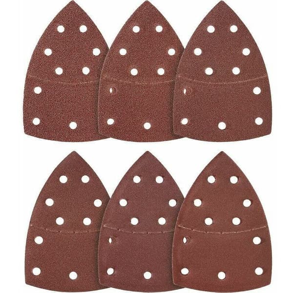 Pack of 50 triangular sanding sheets, 105 x 152 mm, grit 80, suitable for various sanders