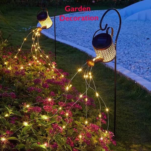 LED-havelys, solcellelamper vandkande - udendørs solcellelamper, juledekorationer