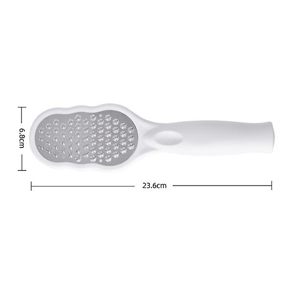 Håndholdt fodhøvl til hård hud, hudfjerner, dobbeltsidet fodskraber, hvid, 23,6 x 6,8 cm