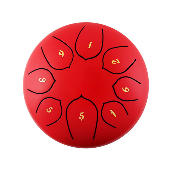 Stål Tongue Drum Kit Stål Tongue Drum Farve Hul Tromme Percussion Rød
